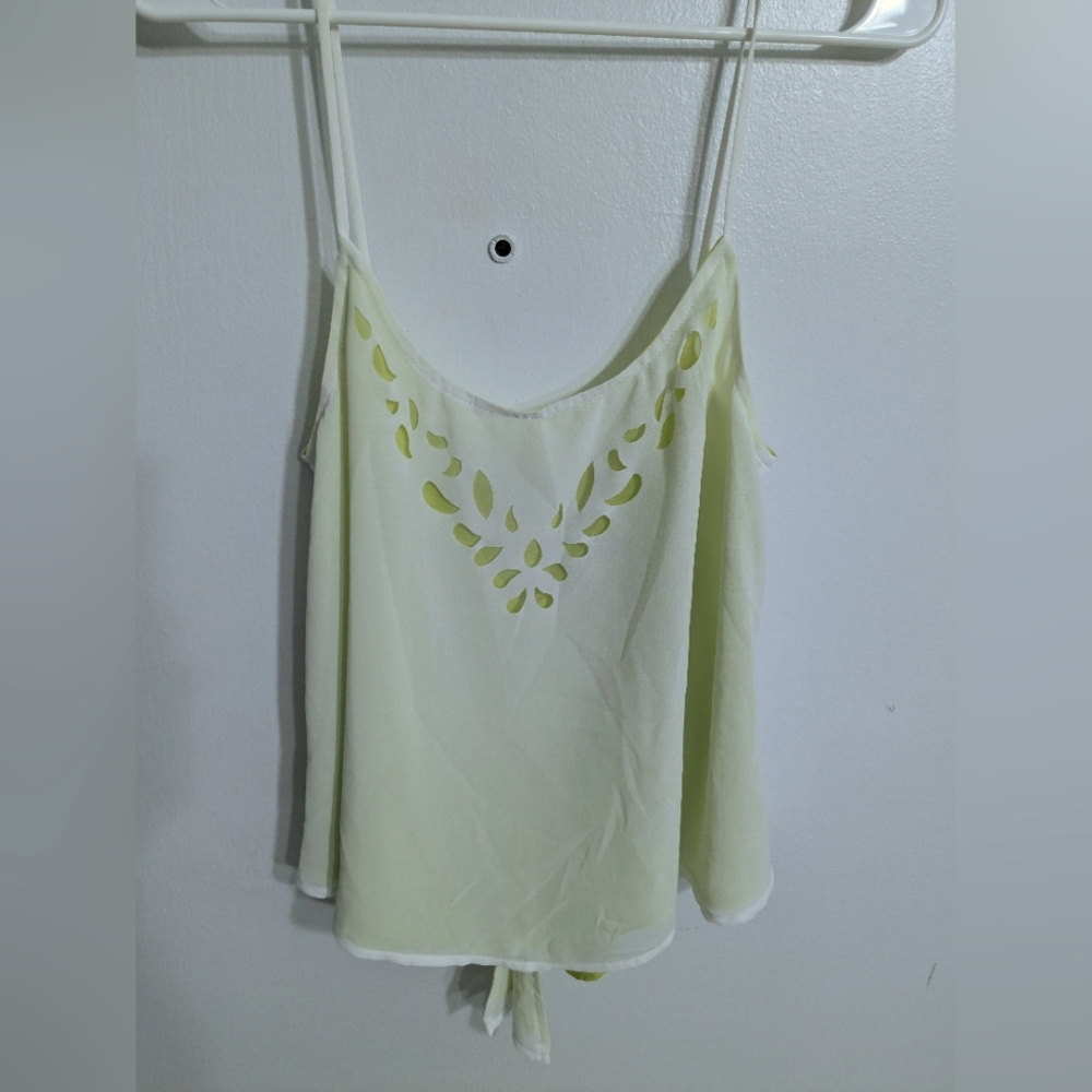 Millau Two Tone Sheer Open Back Tank Top, S